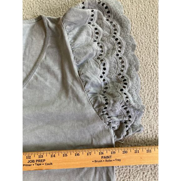 Lungo L'Arno Mini Dress Small Made in Italy Knee V-Neck Boxy Gray Beach Boho S - Picture 9 of 13